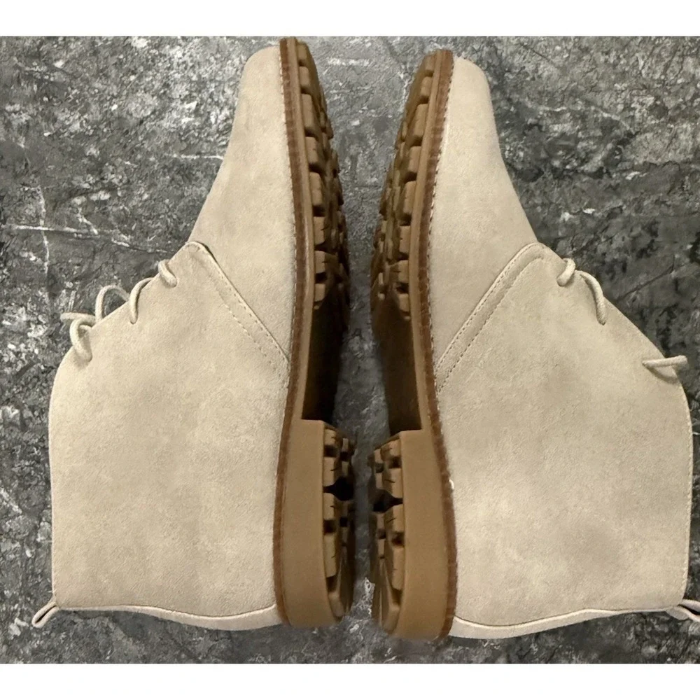 White Mountain Womens Anderson Faux Suede Chukka Booties Lt Beige Sz 7.5M